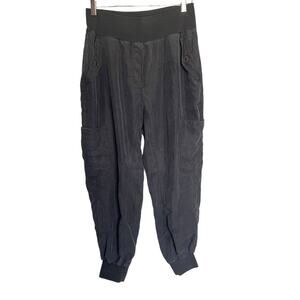 Anthropologie Maeve Cicerone Jogger Black Pants Harem Cargo Lyocell Granola M